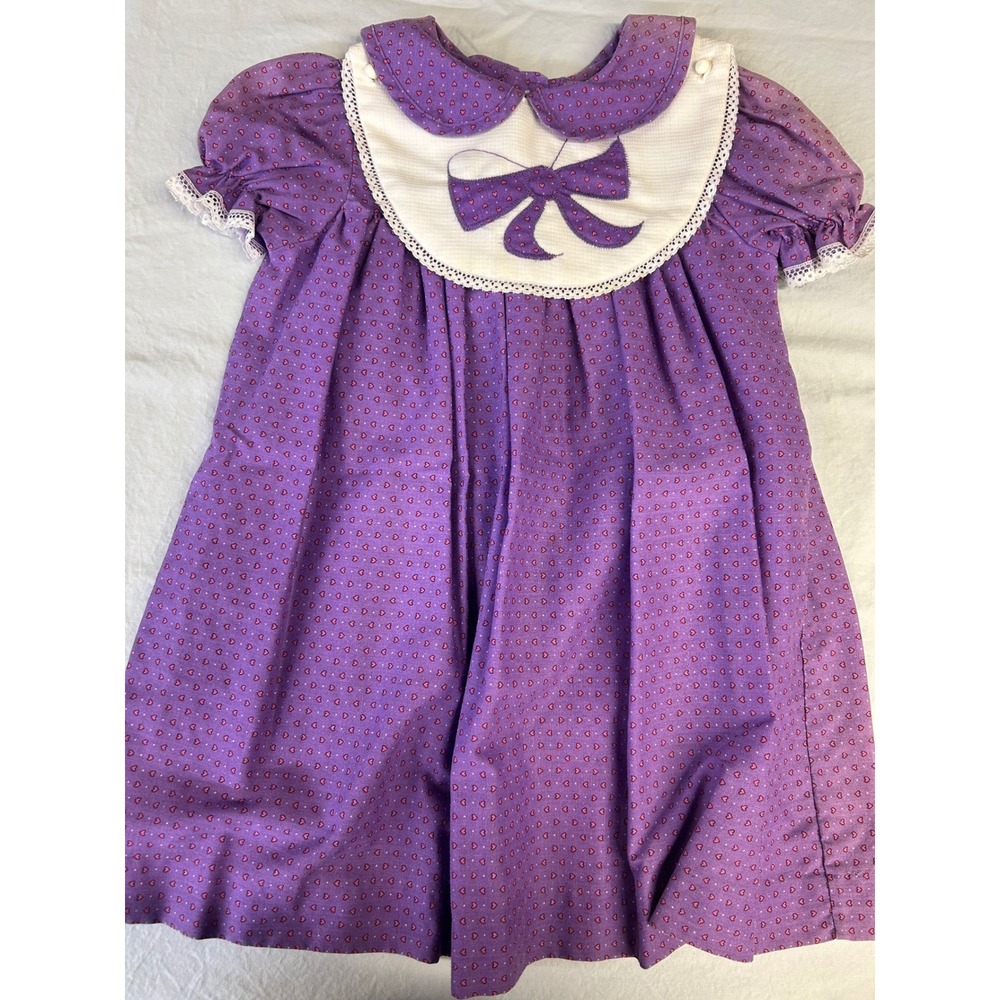 Vintage 80s/90s Winnie The Pooh Disney Purple Collar Dress Size 5 Made in USA